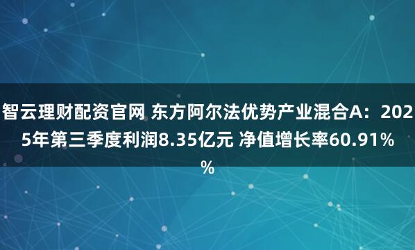 智云理财配资官网 东方阿尔法优势产业混合A：2025年第三季度利润8.35亿元 净值增长率60.91%
